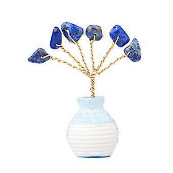 Kristalli FengShui Rahapuu Koristeet Mini Parantavat Jalokivet Bonsai Puu Figuriinit Keraamisella Maljakolla Kodin Sisustus 1
