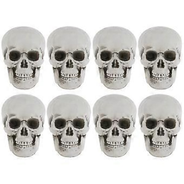 8 stk. Halloween Kraniehoved Små Mini Kranier til Halloween Fest Halloween Dekorationsrekvisitter
