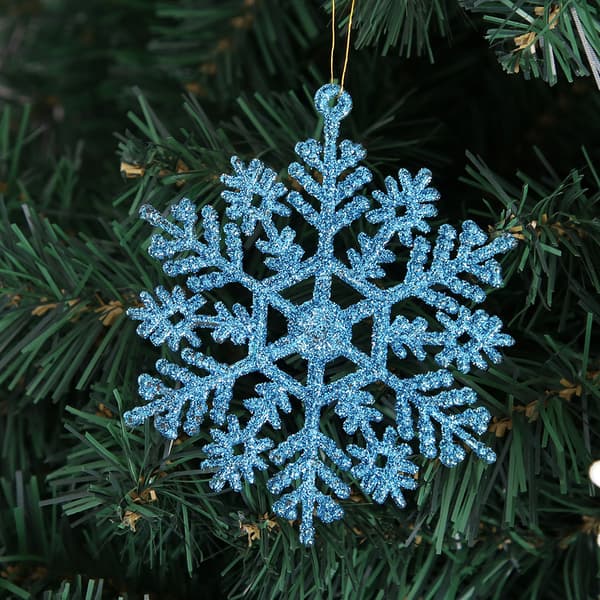 36-pack Plast Silver och Blå Snöflingor Juldekorationer