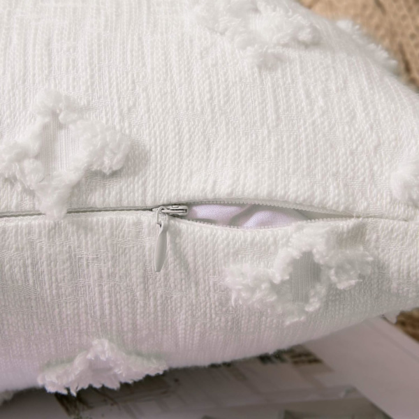 Sett med 2 dekorative putetrekk i rhombisk jacquard