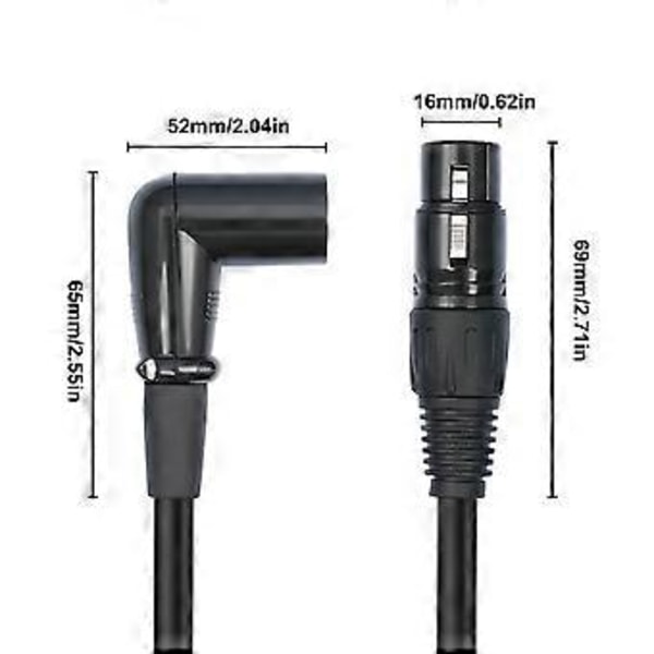 3-stifts kabel förlängning hane till rak hona mikrofon 3-stifts adapterkabel för högtalare, inspelning 2m