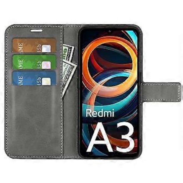 Xiaomi Redmi A3/Poco C61 4G PU-nahkakotelo magneettisella sulkimella ja lompakolla Style D