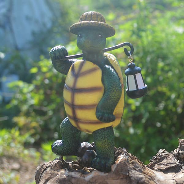 Skildpaddeformet Havefigur med Lampe til 7,54,512,5 cm