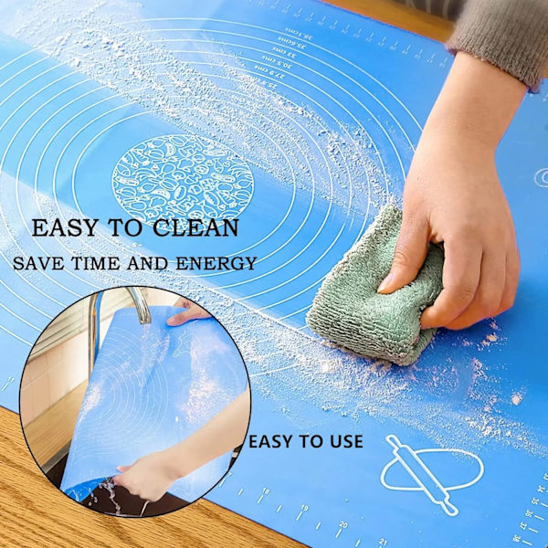 1 Stycke 50x40cm Non-stick Återanvändbar Bakmatta Fondantdeg, (Po