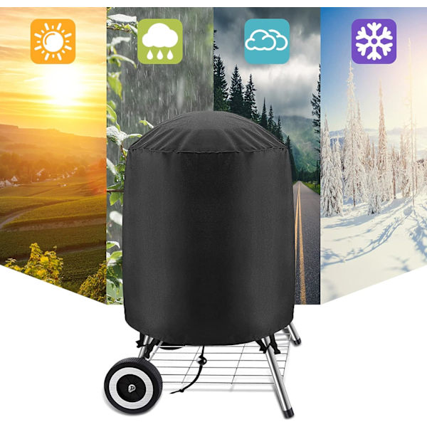 Pyöreä grilli suojus kansi suojapeite grilli suojus BBQ grilli suojus puutarha C