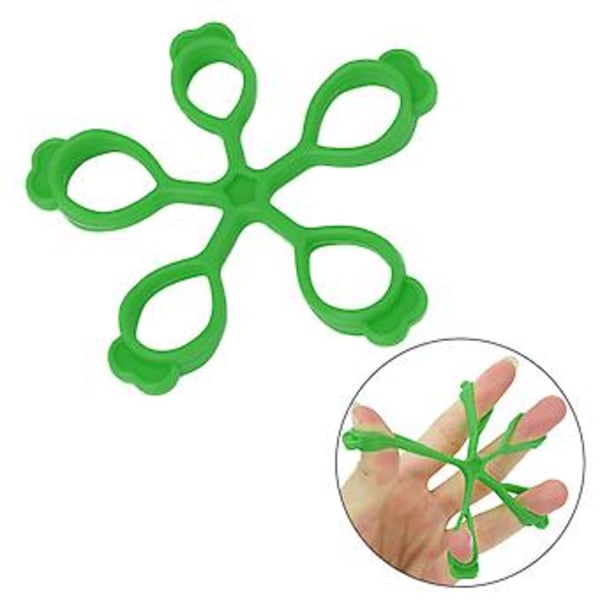 Silikone Fingerstrækker Blomsterform Springback Dekompression Håndgreb Forstærker til Kontor Udendørs (Mørkegrøn 11lb) Dark Green 11lb