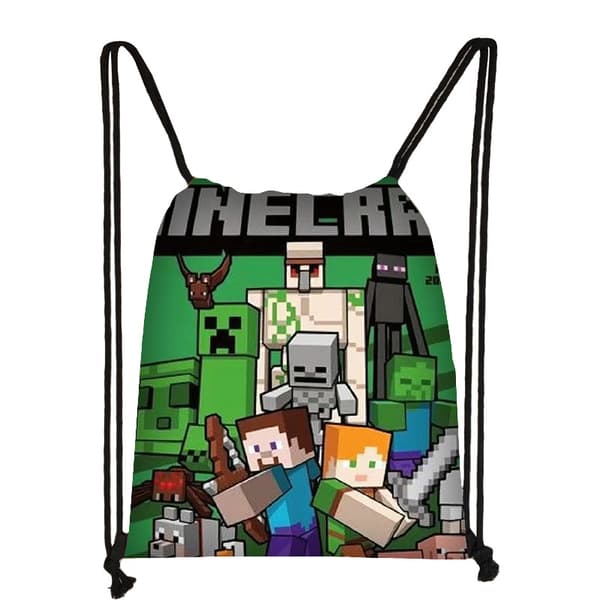 Minecraft Dragsko Väska Barn Stor Kapacitet Organizer Väska-8