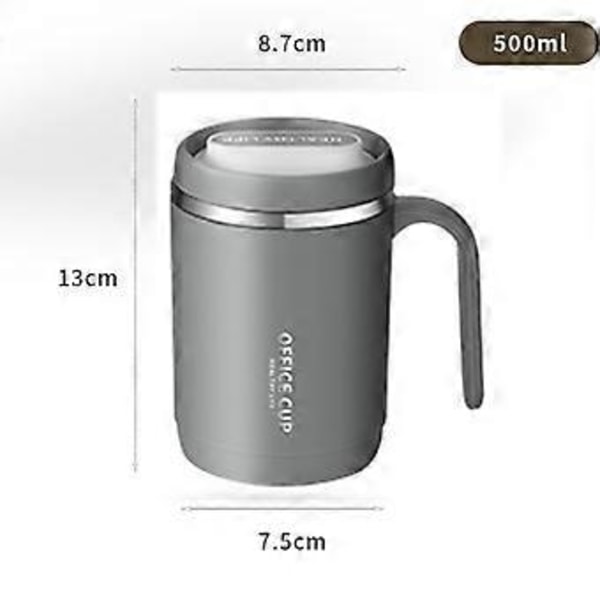 500ml Värmeisolerad Kaffemugg Stor Kapacitet Portabel Mugg för Varmt Te Kaffe Vatten Mjölk