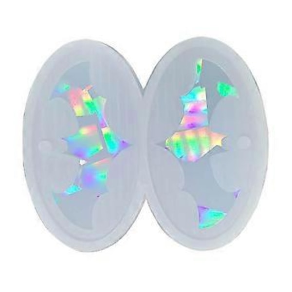 Silikone Flagermus Ørering Form Epoxy Resin Former Smykker Støbeværktøjer Ørekroge til DIY Holografisk Øredråbe Charm Vedhæng Hvid White
