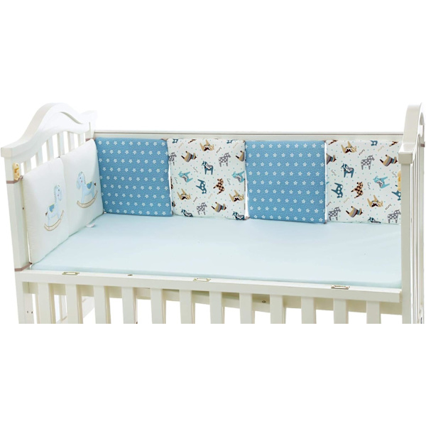 6 stk sengekant redebeskyttelse hodebeskytter baby seng 30x30 cm ba