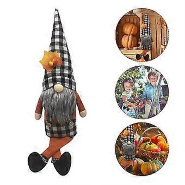 Auringonkukka Tonttu Syksy Ruotsalainen Nisse Tomte Tonttu Kääpiö Sadonkorjuu Keittiö Maalaistalo Porrastettu Tarjotin Koristeet (Vaahteranlehti Ruudullinen Hattu Miesten) Maple Leaf Check Hat Men's