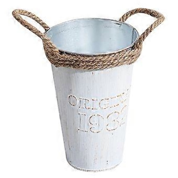 Metall Blomhink Vintage Blomsterarrangemang Hink Järn Blomkruka Hög Blomkruka
