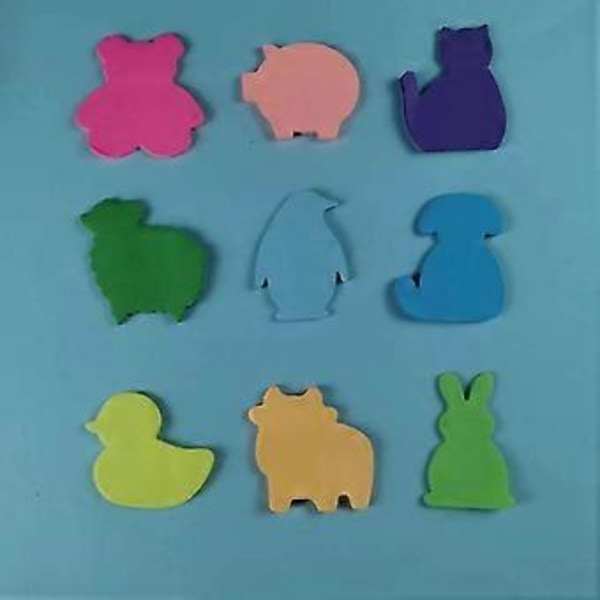 2 Set Söta Djurformade Självhäftande Notisar Färgglada Självhäftande Memoblock Roliga Anteckningsblock Kawaii Pappersvaror för Kontor Hem Skola Fest Favor 9 böcker/set
