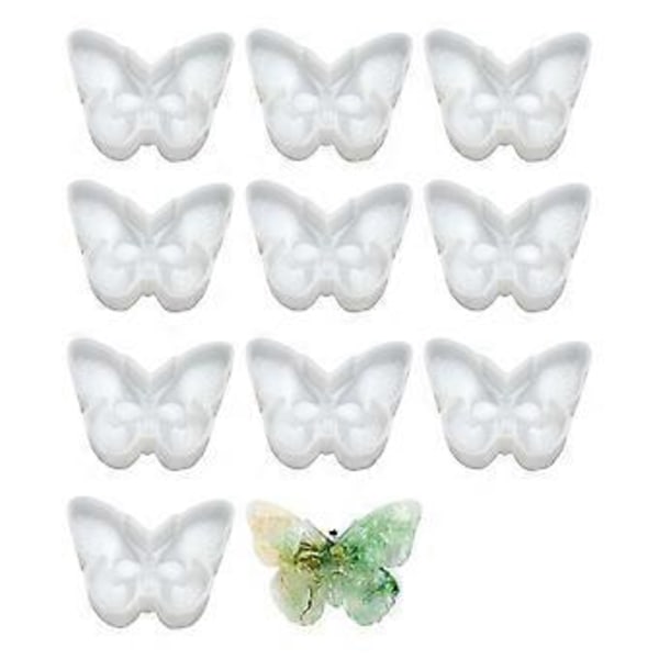 10 stk. Lysform Silikoneform Lysfremstilling Genanvendelig Lys Epoxyform Støbeforme Delikat DIY Silikoneform butterfly skull