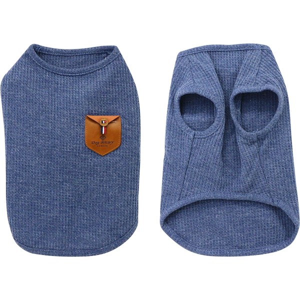 2 pakker minimalistiske hundet-shirts, kattetøj, blå og grå, 1