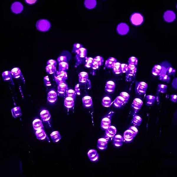 Solar Christmas violetti valo 200 LED 8-mode kotitalousfestivaali st