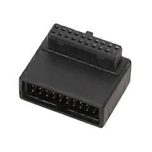 USB3.0 19-pin Hane till Hona Förlängningsadapter Upp Ner Vinklad 90 Grader för Moderkort Bakre Chassi Kabelorganiserare A