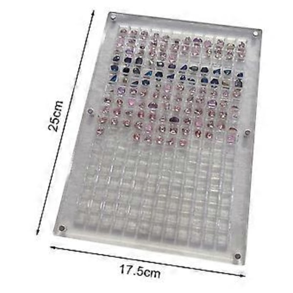Förvaringslåda för nageltillbehör 96/160/216 Fack Transparent Synlig Magnetisk Stängning Pärlor Nagel C
