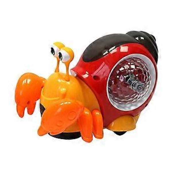 Kravle- og gålegetøj til babyer, der opmuntrer babyer til at kravle med musik og lys, interaktivt musikalsk legetøj til baby, rødt havdyr Red Sea Animal