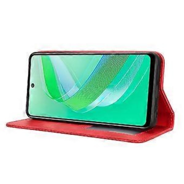 Infinix Smart 8 4G X6525 / Smart 8 HD 4G Retro PU-nahkainen puhelinkotelo lompakkotelineellä Style C