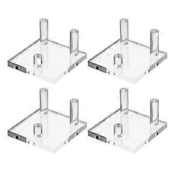 4 Stk. Akryl Display Staffelier til Stenmineraler og Små Bøger Fossiler Koralholder Elegant Kontorbordsorganisatorer M M