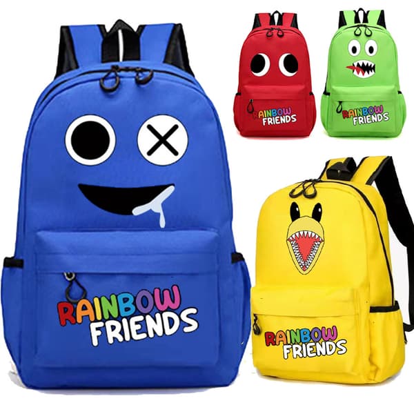 Rainbow Friends Trendig Ryggsäck Studentväska - Kungsblå