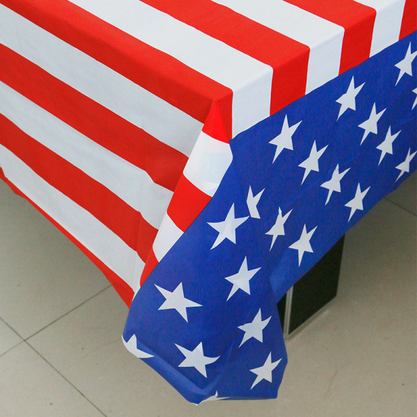 Bordsdukar, 2-pack Amerikansk flagga plast bordsöverdrag (54\" x 10