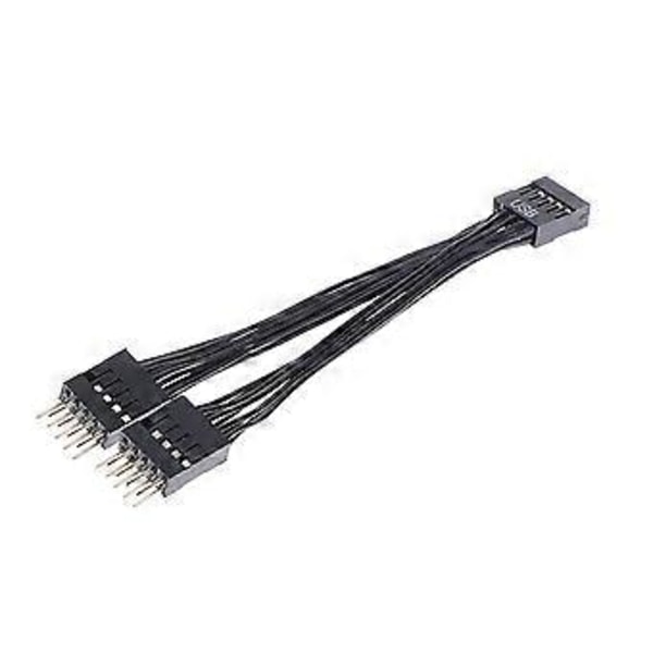 10CM USB-emolevyn kaapeli USB-liittimen jatkokaapeli 9-nastainen 1 naaras - 2 uros Y-jakokaapeli 10 cm