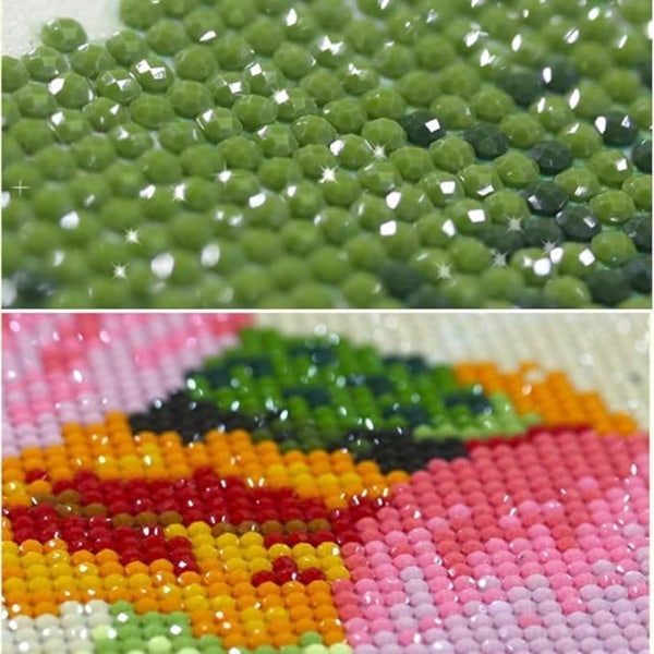 DIY 5D diamantmaleri full diamant (ku), ku fargede blomster
