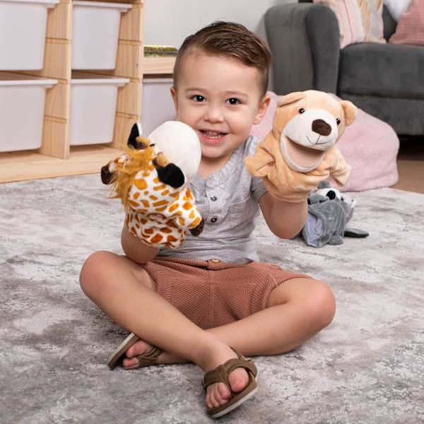 Yksi (kyyhky, korkeus 25 cm) Lapsen käsinukke, Deluxe Plush Hand P