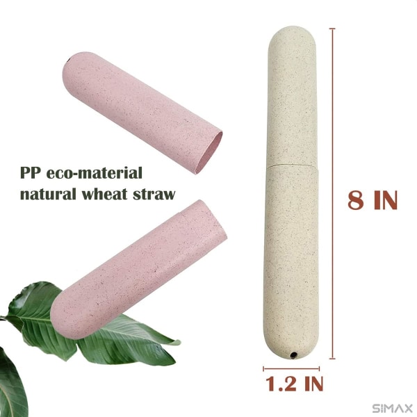 4st Travel case - Wheat Straw Portable Tandborste Hol