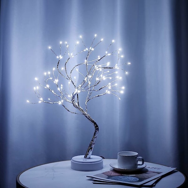 LED-trælys, 108 LED Bonsai-træ bordlampe justerbar kobber W