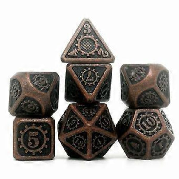 7 stk./pakke Polyhedral Zinklegering til Drageskæl DnD RPG Brætspil Terninger (03) 3