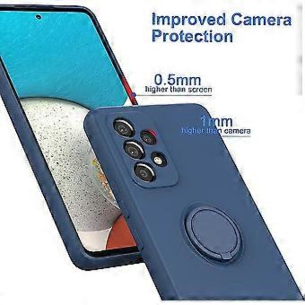 Suunniteltu Samsung Galaxy A53 5G -kotelolle, Galaxy A53 5G silikonikotelo rengaspidikkeellä [Pehmeä naarmuuntumista estävä mikrokuituvuori] Iskunkestävä kotelo