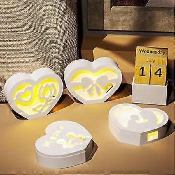 Silikon Hantverksmaterial Kreativ Lampform Ihåligt Hjärta Lätt Släppform Lämplig för Dekorationer och Entusiaster D5346 3 set