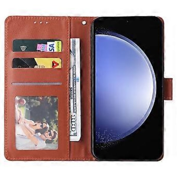 Til Samsung Galaxy S23 FE Etui Kort Slots PU Læder Flip Wallet Cover Style A