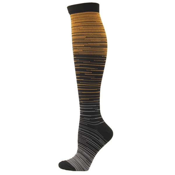 7 par stripete gradient lange sokker, sportskompresjon - L/XL