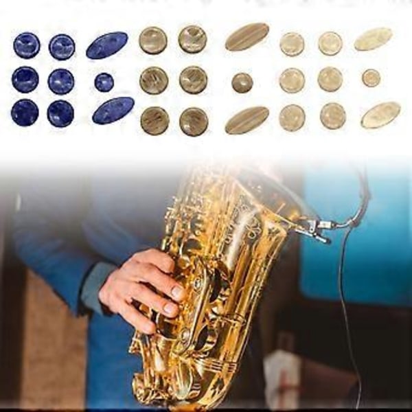 Abalone Nøgleudsmykninger Holdbarhed Saxofondel Nem Installation Sax Indlæg Forbedrer Akustiske Præstationer Plastic snap khaki