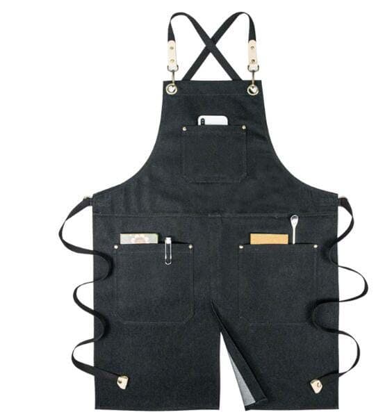 Kokkeforklæder til Mænd og Kvinder med Store Lommer, One Size (Sort), C