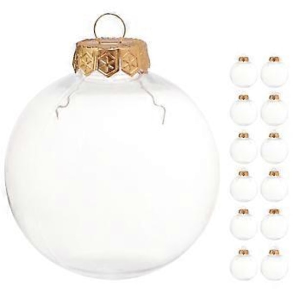 12 st Klar Plast Tomma Klot DIY Transparent Hantverk Fyllbara Klot Hängande Ornament
