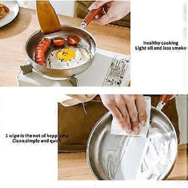 Non-stick Stekpannor Kastruller Kokkärl Omeletter Biff Pannkakor Köksredskap Rostfritt Stål Platt Botten Lättanvända Pannor 12cm
