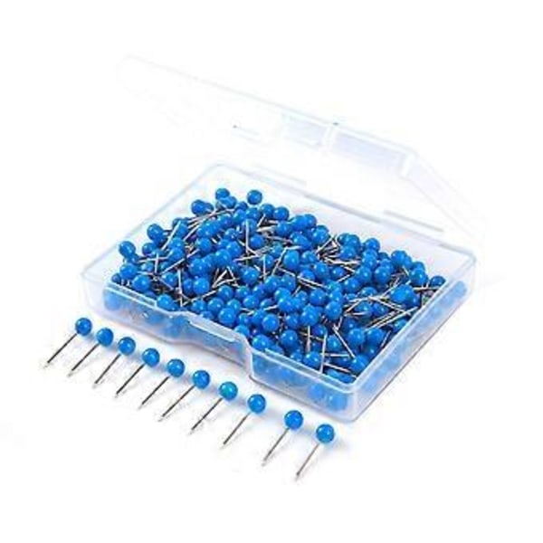 Värilliset pyöreäpäiset pitkät suorat nuppineulat ompeluun, askarteluprojekteihin ja koruihin 4mm dark blue