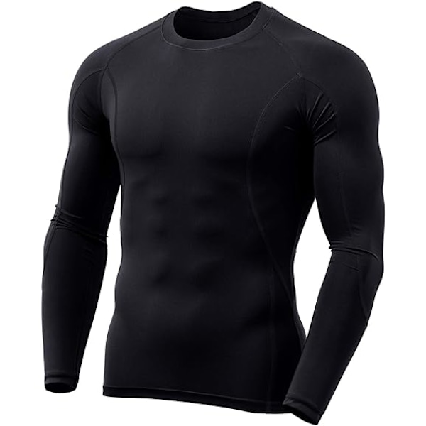 1-pack herr UPF 50+ långärmad kompressionströja, atletisk träningströja, vattensport rashguard, XXL