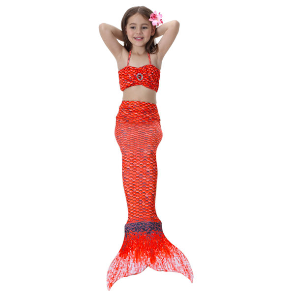 Barn och flickor vacker fiskstjärt bikini set baddräkt -4-5 år, röd Red 4-5years