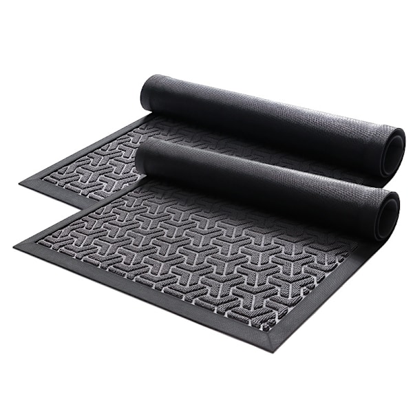 Dørmatte, 45*75cm, Sort Grå, Indendørs og Udendørs Absorberende Indgangsmåtte