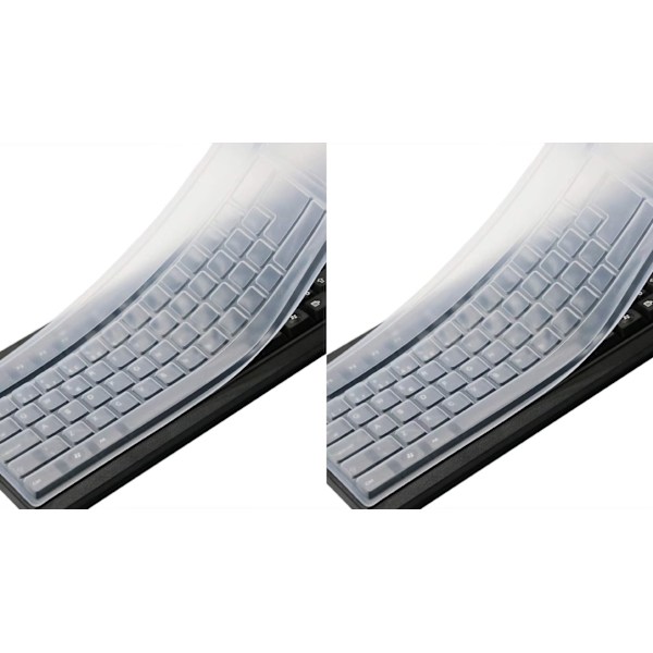 2-pack Transparent Datortangentbordsöverdrag Skyddande Skin Standardtangentbord