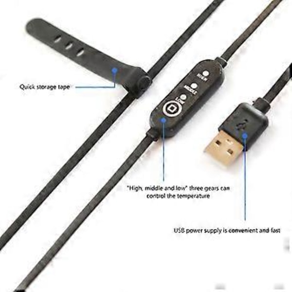 Linsevarmere Dugvarmestriper for Teleskoper og Kamera 3 Gir Temperaturkontroll Linsevarmer USB Universal Dugvarmer L L