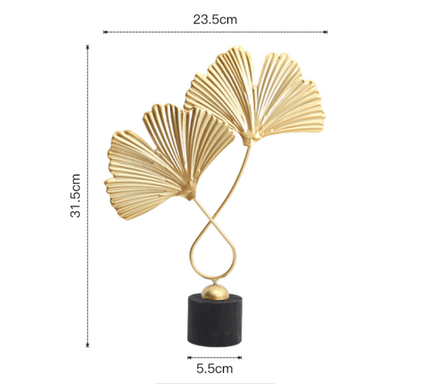 Marmor Ginkgo-pynt Gyldne Ginkgo-blader Veranda dekorasjon Seng