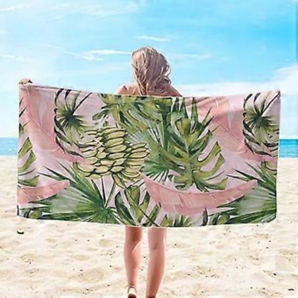 Mikrofiber Strandhandduk Superlätt Färgglad Badhandduk Sandtät Strandfilt Multifunktionell Handduk för Resor Simbassäng 30x60 Tum