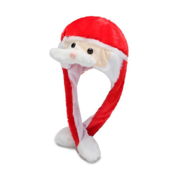 Söt Plysch Kanin Ljus Hatt Kanin Mössa Öron Poppar Upp När Man Trycker